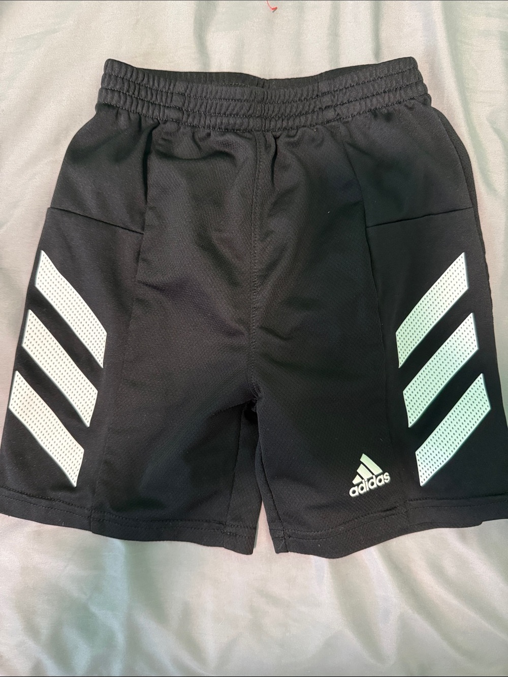 adidas Black Men's Athletic Shorts with White Three-Stripes